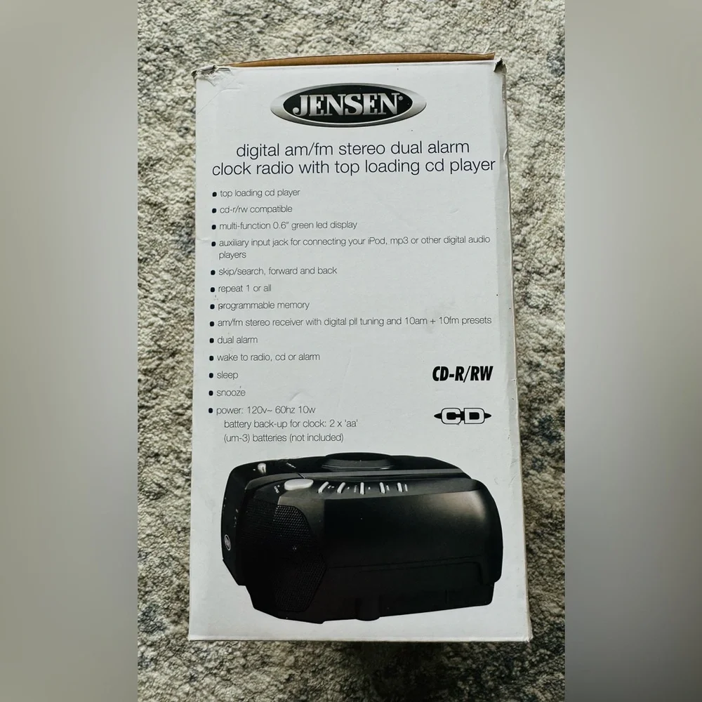 Jensen JCR-310 am/fm stereo/dual alarm clock/CD player - Picture 5 of 5